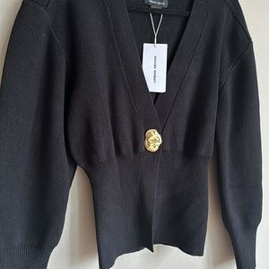 Urban Revivo Knit Cropped Cardigan with bubble sleeve and slim waist